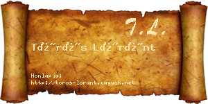 Törös Lóránt névjegykártya